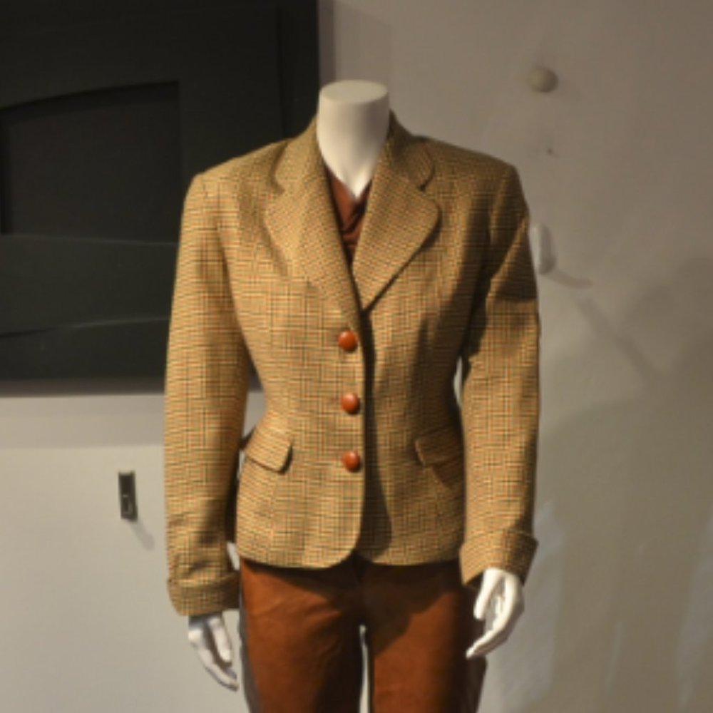Mini Houndstooth Wool Button Front Jacket - image 6